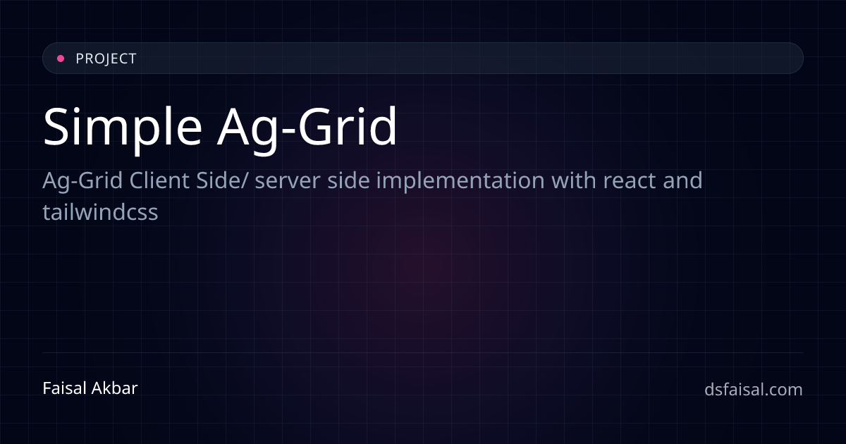 Simple Ag-Grid | Projects